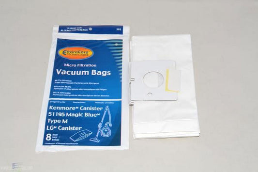 Kenmore Type M Canister Vacuum Cleaner Bags for Kenmore Select Magic Blue (8 Pack)