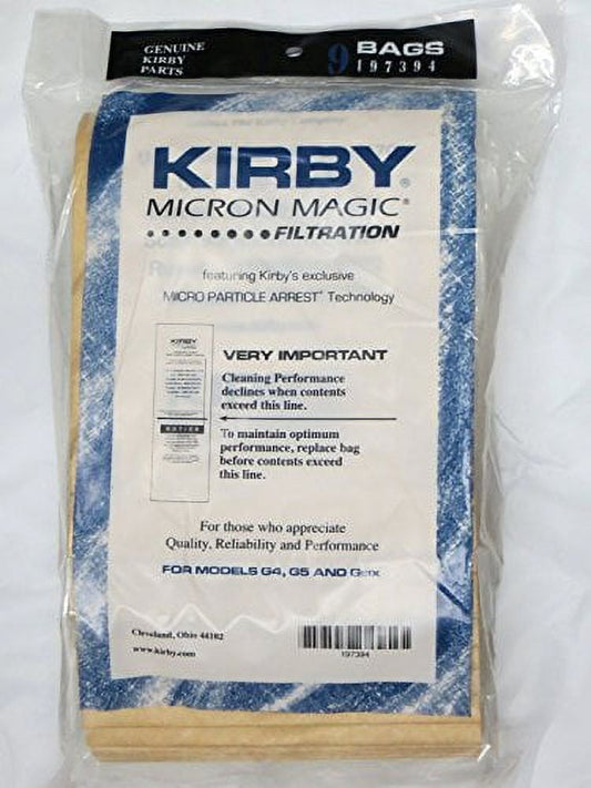 Kirby Micron Magic 9 Pack Allergen Models 197394 Allergy Vacuum Cleaner Bag