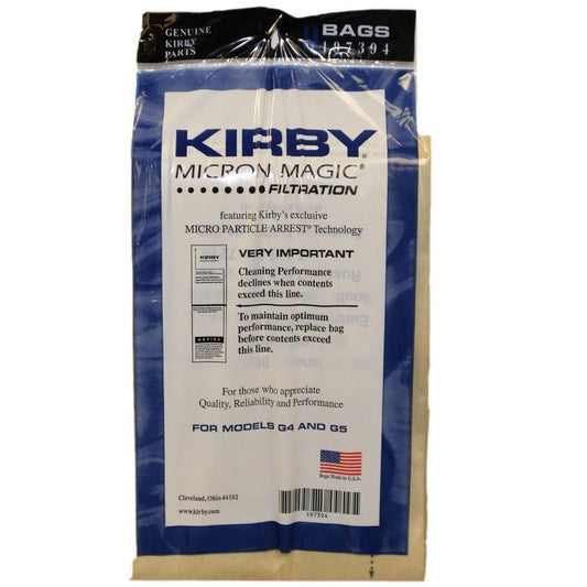 Kirby Part#197301 - Genuine Kirby Micron Magic Filtration Vacuum Bags Model G6 and Ultimate G (9 Bags &amp; 1 belt)