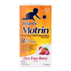 Motrin Infants Ibuprofen Oral Suspension Concentrated Drops - Dye Free Berry - 30ml