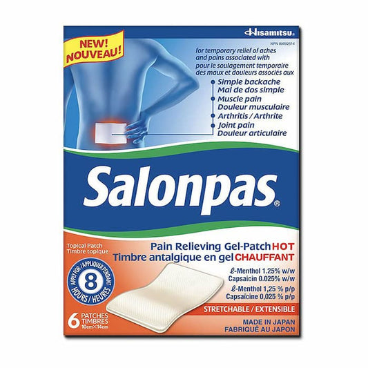 SalonPas Pain Relieving Gel-Patch Hot - 6s