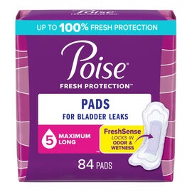 Poise Incontinence & Postpartum Long Length Pads - Maximum Absorbency - 84 Count