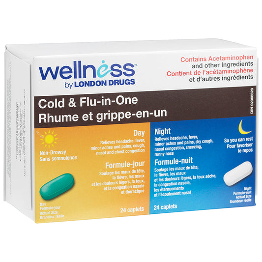 Wellness by London Drugs Cold & Flu-in-One - 48s