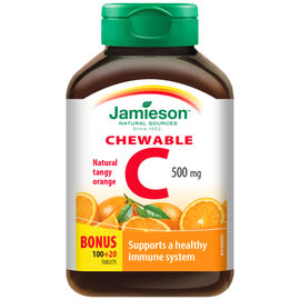 Jamieson Chewable Vitamin C  500 mg - Tangy Orange  - 100's