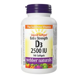 Webber Naturals Extra Strength Vitamin D3 Liquid Softgels - 2500 IU - 140's