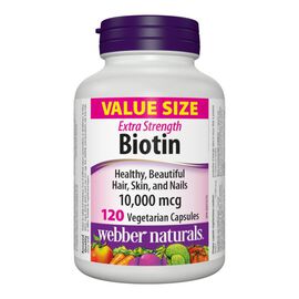 Webber Naturals Value Size Extra Strength Biotin Capsules - 10000mcg - 120's