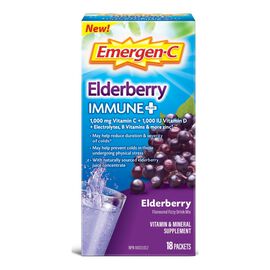 Emergen-C Immune Plus Drink Mix Packets - Elderberry - 18's