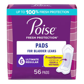 Poise Incontinence Pads - Ultimate - Regular - 56's