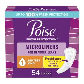 Poise Fresh Protection Incontinence Pantyliners - Regular - Lightest - 54's