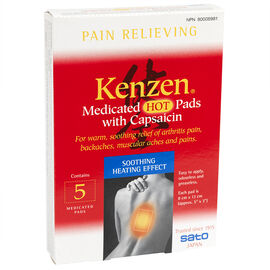 Kenzen Medicated Hot Pads with Capsaicin - 5s