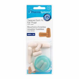 PharmaSystems Taper Fit Soft Ear Plugs - Tan - 10s