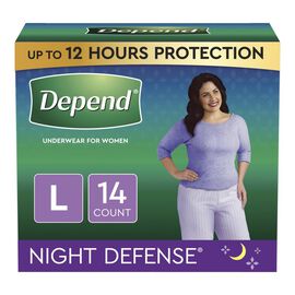 Depend Night Defense Incontinence Underwear for Women - Overnight Absorbency - Large - 14 Count