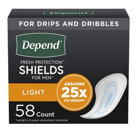 Depend Shields Incontinence Liners for Men - Light Absorbency - 58 Count