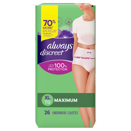 Always Discreet Underwear Maximum - Extra Large - 26's