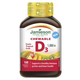 Jamieson Chewable D3 1000I U - Exotic Tropical Fruit - 100s