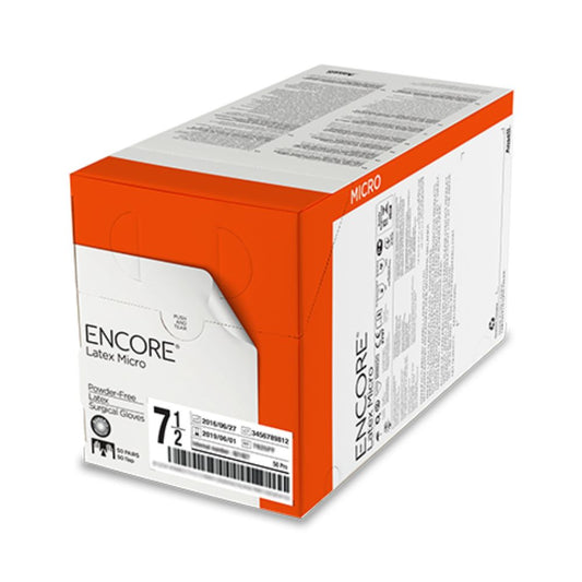 Ansell ENCORE® Latex Micro Surgical Gloves, Size 7.5 (Box 50 pairs)