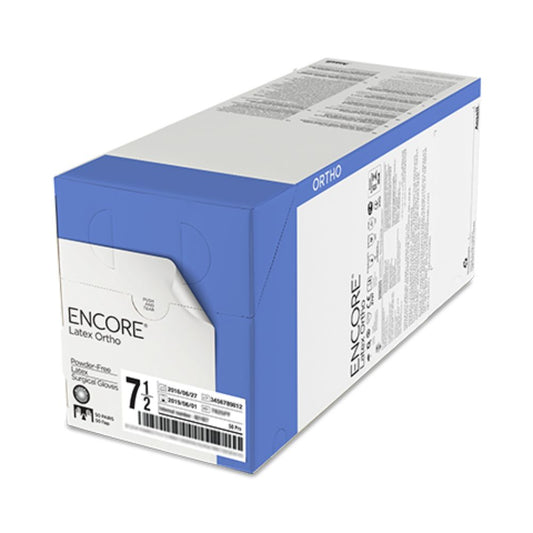 Ansell ENCORE® Latex Ortho Surgical Gloves, Size 8.5 (Box 50 pairs)