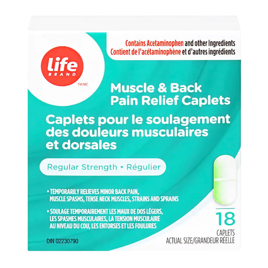 Life Brand Muscle & Back Pain Relief (Box 18 Caplets)