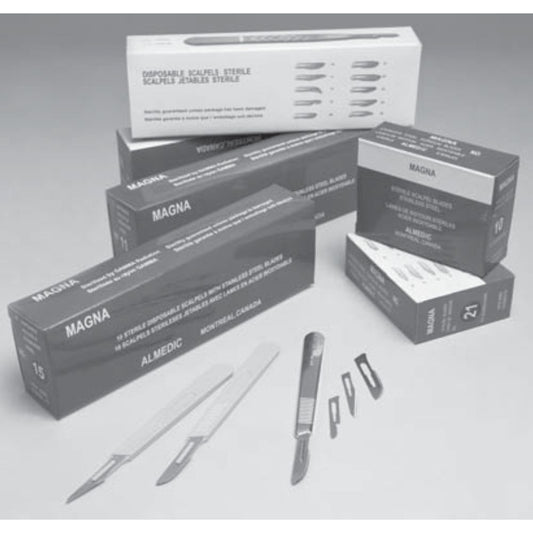 Almedic® Magna Scalpel Blades, Stainless Steel, Sterile, Size 15 (Box 100 pcs)