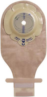 One -Piece Pre_Cut Drainable Pouch With Aquatack Hydrcolloid Deep Convex Barrier Aned Kwixk-Klose Fastener 1 1/8" Openening,9" L X 5-3/4" W, Opaque,16oz Odor-Proof - Box Of 10