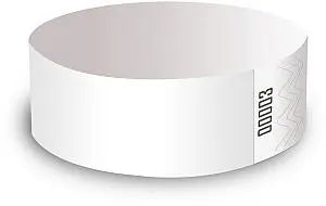 Cs/1000  Tamper Resistant Adhesive Closure Id Bands, 1In X 10In, White