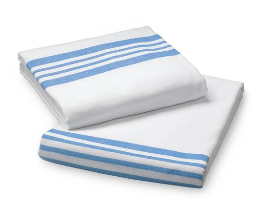Blanket Spread Flannel,Blue Stripped,2Lbs,55%Cotton/45%Polyester (Hospital) - Each