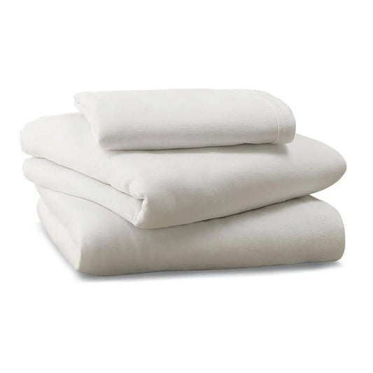 Pk/6 Soft-Fit Knitted Contour Sheets 36" X 80" 19Oz Weight 55% Cotton 45% Poly Blend, White