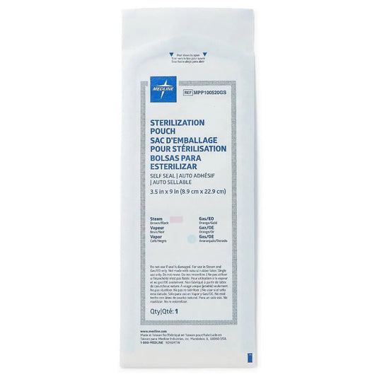 Bx/200 Self-Seal Sterilization Pouch 5 1/4 X 10" For Steam And Gas Only Color Change Indicator Prefolded