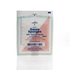 Medline Economical Sterile 100%-Cotton Woven Gauze Sponge, 2 Pack, 12 Ply, 3" x 3" (7.6 cm x 7.6 cm)