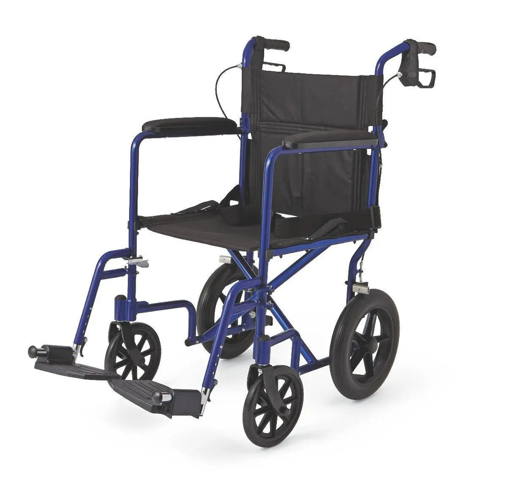Ea/1 Aluminium Transport Chair With 12" Wheels , Blue