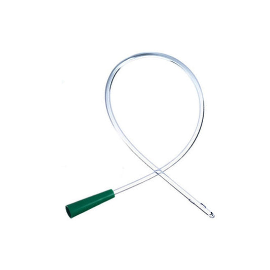 Bx/100  Clear Plastic Urethral Intermittent Catheter  8Fr 16In W/Connector 2 Eyes
