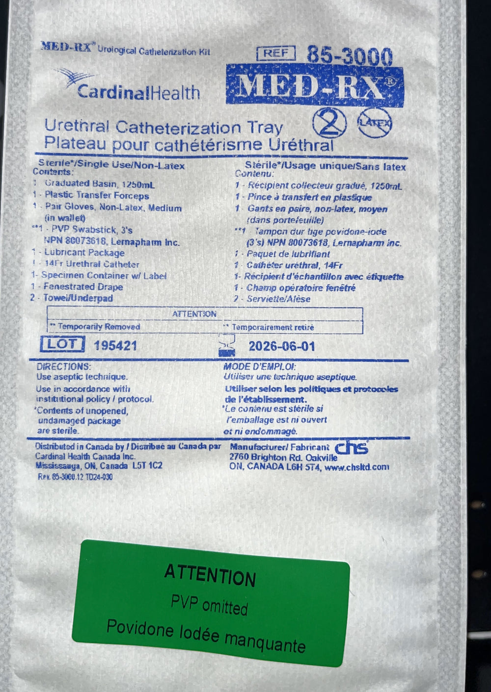 Foley Urethral Catheter Tray 14Fr