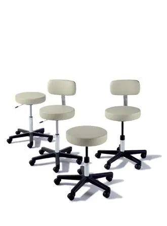 Ea/1 Ritter Air Lift Stool With Back And Glide Assembly, Black