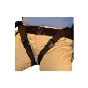 Safetysure Universal Thigh Strap (66" X 1 1/2") Black W/ Plastic Buckle Felt-Lined 300lbs Capacity Use W/ Any Gait/Transfer Belt - Pk/2