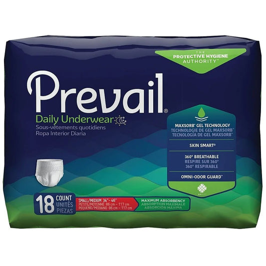 Prevail® Maximum Protective Underwear, 2X-Large (68" -80") (Bag 12 pcs)