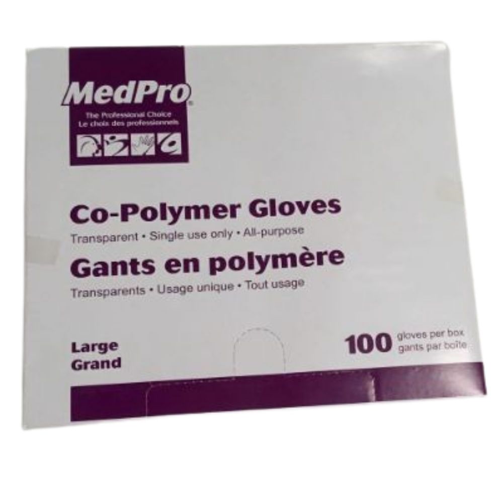 MedPro® Co-Polymer Gloves, Large (Box 100 pcs)