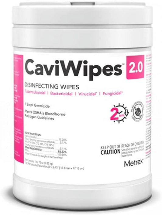 Metrex 14-1100 CaviWipes 2.0 Disinfecting Wipes 160 Per Canister