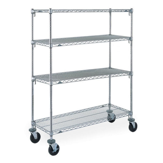 Metro® Super Adjustable Stem Caster Cart, 4 Shelves, 24" x 48"