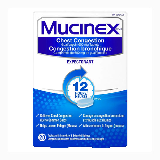 Mucinex Chest Congestion Expectorant 600mg (Box 20 tablets)
