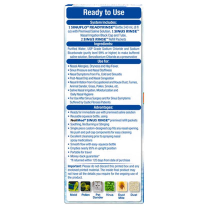 Nasal wash with benzalkonium chloride