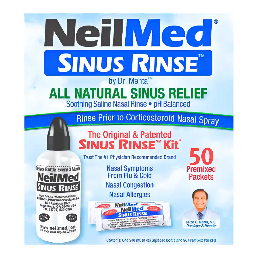 NeilMed® Sinus Rinse 1 Bottle + 50 Packets (Kit Complete)