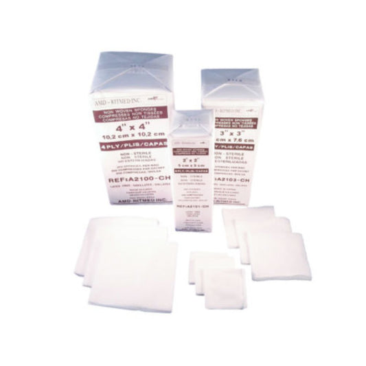 Ritmed® Non-Woven Gauze Sponges, Non-Sterile, 4-ply, 3" x 3" (Pkg 200 pcs)