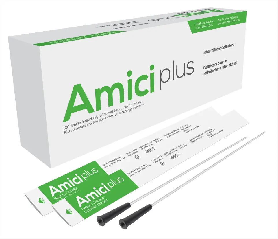 Bx/100 Amici Plus Male Intermittent Catheters, Size 10Fr 16In