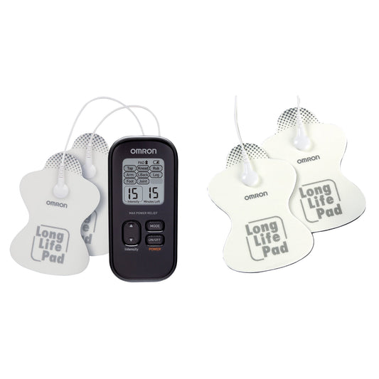 Omron PM500 Max Power Relief TENS Device &amp; PMLLPAD ElectroTHERAPY Long Life Pads