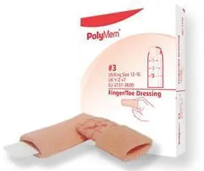 Bx/6 Polymem #3 Fingercot Dressing, (Ring Size 12-16).