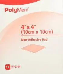 Bx/15 Polymem Non-Adhesive Pad Dressing,  4In X 4In