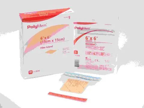 Bx/15 Polymem Film Island Dressing 6" X 6" (15Cm X 15Cm).