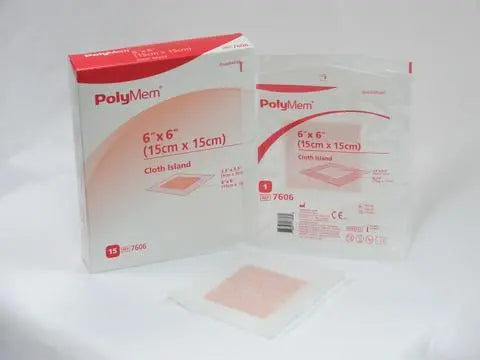 Bx/15 Polymem Adhesive Cloth Island Dressing, 6" X 6" (15Cm X 15Cm ).
