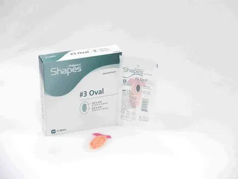 Bx/20  Polymem Quadrafoam Dressing Without Silver, #3, 2" X 3", Oval.
