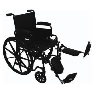 Probasics K1 Patient Standard Wheelchair (16x16) W/ Removable Padded Armrests & Elevated Footrests Black 250lbs 24" Tire & 8" Casters (Non-Returnable) - Ea/1